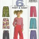 Butterick Pattern-6 Sew Fast & Easy-Children's Pants in Sizes 2-3-4-5  UnCut