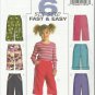 Butterick Pattern-6 Sew Fast & Easy-Children's Pants in Sizes 2-3-4-5 UnCut