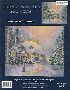 Cross Stitch Chart-Thomas Kinkade-Stonehearth Hutch  OOP