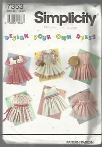 Simplicity Design Your Own Dress Pattern #7353-Girl's Dress in Sizes 2-6X