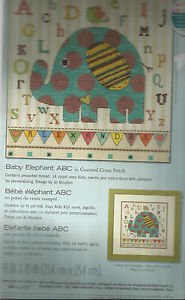 Dimensions Counted Cross Stitch Kit-Baby Elephant ABC  UNOPENED