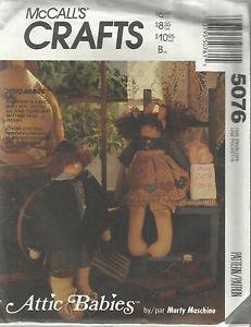 McCall's Craft Pattern-Attic Babies 18" Doll & Clothes   UNCUT