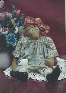 Primitive Bear Doll Pattern-Alexandra 26" Bear Doll & Clothes-Too Cute  UNCUT