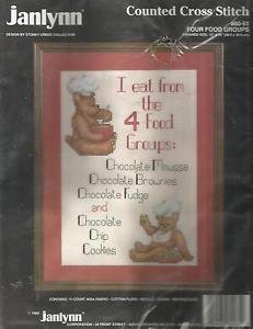 Counted Cross Stitch Kit-JANLYNN-Bears Cooking With Chocolate-4 Food Groups