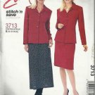 Plus Size Pattern-Stitch N Save-Misses Shirt Jacket & Bias Skirt- Sz 14-16-18-20
