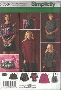 Simplicity Pattern-Misses Cape-Capelet-Tunic & Bags- Sz 6-8-10-12-14  UNCUT