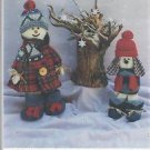 Craft Pattern Keeping You in Stitches-Freddy & Freeway-16" Snowman-12" Snow Dog