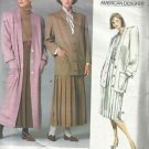 Vin. Vogue American Designer Pattern-Perry Ellis-Misses Coat-Jacket-Skirt Sz 10