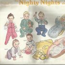 Sunrise Designs Pattern-Nighty Nights-Infant Sleepwear-3Mo-6Mo-12Mo-Preemie UNCU