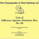 History/Genealogy-The Chesapeake & Ohio Railway Co.-List of Officers-Agents-Sta