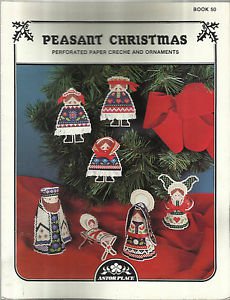 Cross Stitch Pattern Booklet-Peasant Christmas-Perforated Paper Creche & Ornamen