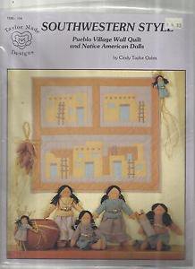 Doll & Quilt Pattern Booklet- Pueblo Village Wall Quilt & Native American Dolls