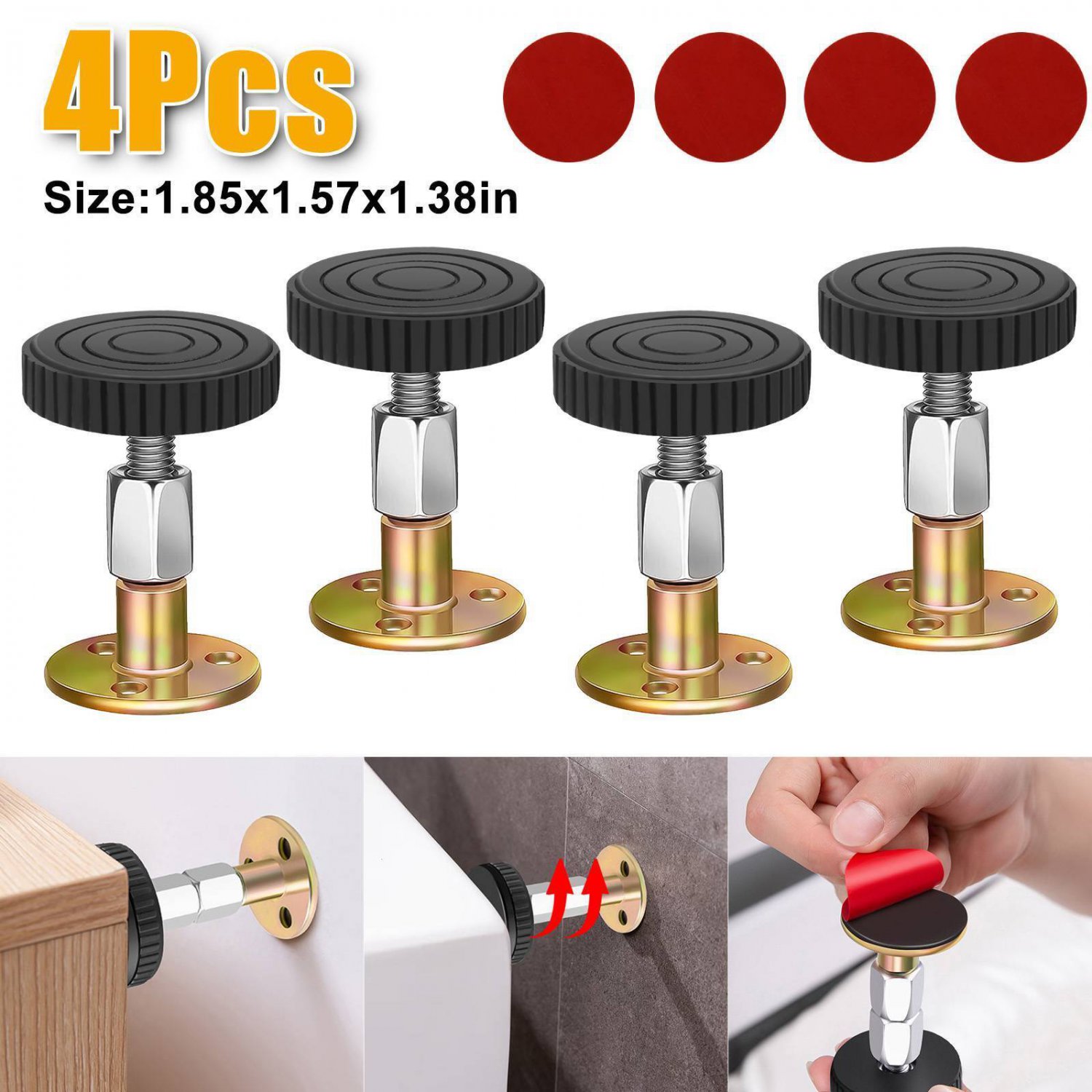4PCS Adjustable Threaded Bed Frame AntiShake Stabilizer Tool Headboard