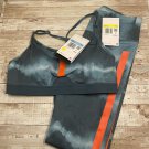 Nike Ash Green Indy Dye Allover Print Sports Bra Training Womens  M & Leggings S