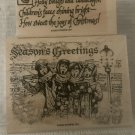 Rubber Stamp Wood Mount 3.5 x 4.5" Stampin Up Season's Greetings Carolers & Song