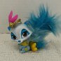 Blip Pet Shop Blue Cat Brown Eyes Furry Bushy Tail Plastic Yellow Scarf Bow