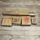ramdom stamp with saying on them