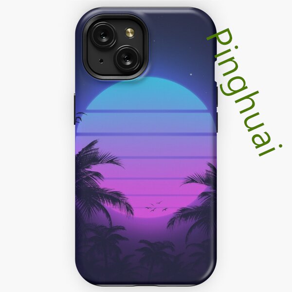 80s Vaporwave Sunset iPhone Tough Case