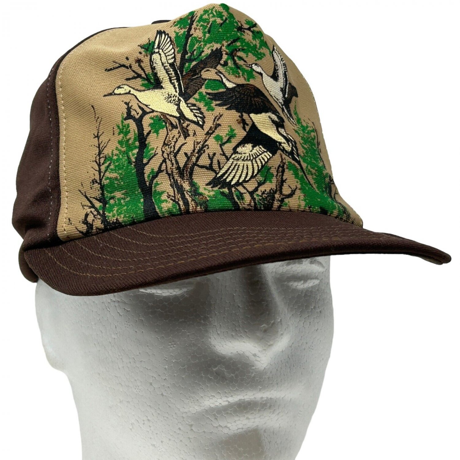 Vintage 70s 80s Waterfowl Hunting Snapback Hat Duck Geese Hunter Baseball Cap