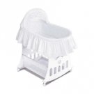 Badger Basket Portable Baby Bassinet & Cradle  White w/ToyBox Base  00630