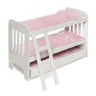 Badger Baskets Doll Trundle Bunk Beds w/Ladder 01857 White/Pink