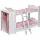 Badger  Basket Doll  Bunk Beds w/Ladder&Storage Armoire 01856 White/Pink