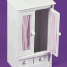 Badger Basket 01201 Doll Armoire With Three Hangers White/Pink