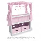 Badger Basket Princess Collection Doll  Canopy Crib w/Shelf&Two Baskets Mobile  01723  Pink/White