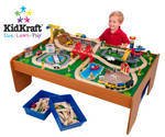Kid Kraft Ride Around Town Train Set w/ Table  KK17836  Multi