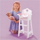 Badger Basket Doll High Chair w/Bib,Plate & Spoon #01013 White
