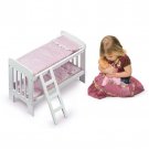 Badger Basket White Doll Bunk Beds w/ Ladder Pink Gingham Bedding #01855