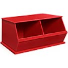 Badger Basket Two Bin Red Stackable Storage Cubby #09770