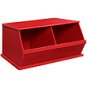 Badger Basket Two Bin Red Stackable Storage Cubby #09770