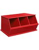 Badger Basket 3 Bin Red Stackable Wood Storage Cubby/Bin #09775