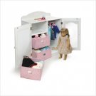 Badger Basket White Mirrored Doll Armoire with 3 Baskets #01210