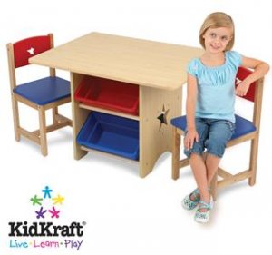 KidKraft  Star 5PC Storage Table &2 Chair Set KK26912 Multi