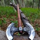 Medieval Viking Axe, Double Head Hand forged Carbon Steel Axe, Double bit Axe Gift for Men