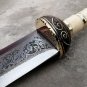 Chisel Engraved Sword, Hand Engraved Longsword Roman Gladius Sword Anniversary Gift for Husband