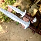 2 pcs Medieval Sword & Dagger - Handmade Carbon Steel Hunting Achilles, Viking Sword Gift for Him