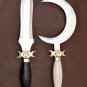 Crescent Moon Shaped Knives Set | Religious Ritual Athame Knives | Boline Curved Handmade Knife