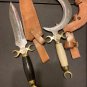 2pcs set Crescent Moon Shaped Boline Curved Knives | Religious Ritual Athame knives Sheaths