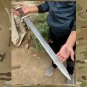 32" Ragnar Vikings Sword Hand Forged Damascus Sword, Martial Arts Practice Sword, Men's Gift