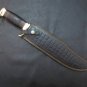 Damascus Bowie Knife, Hunting Camping Knife with Sheath, 17" Long Knife Collectible gift for Men