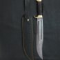 Damascus Bowie Knife, Hunting Camping Knife with Sheath, 17" Long Knife Collectible gift for Men