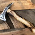 Spike Head Axe, Handmade Tactical Battle Axe, Forged Carbon Steel Throwing Axe with Leather Sheath