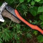 Hand Forged Carbon Steel Viking Throwing Axe with Leather Sheath, Norse Battle Bearded Axe
