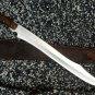D2 Steel Short Sword, Drop Point Full Tang Sword with Leather Sheath, Practice Sword