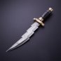 Zig zag Bowie Knife, Fixed Blade Damascus knife, Hunting Camping Knife, Collectible Gift for Men
