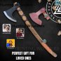 Viking Battle Axe, Norse Battle Axe Forged Carbon Steel Viking Axe with Leather Sheath