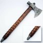 Handmade Damascus Pipe Axe, Tomahawk Axe, Battle Axe, Outdoor Camp Hatchet Axe with Leather Sheath